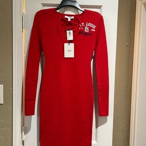 Wear by Erin Andrews body con, St. Louis Cardinals dress, baseball fan